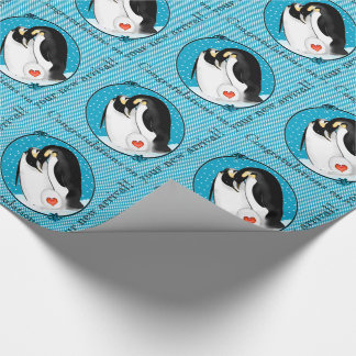 Papel De Presente Pais do Pinguim Parabéns Nova Chegada