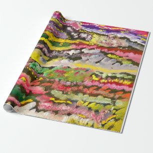 Papel De Presente Paisagem Abstrata Colorida em Camadas