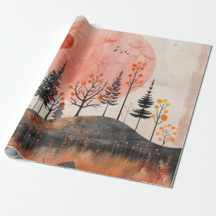 Papel De Presente Paisagem Boho Abstrato (13)