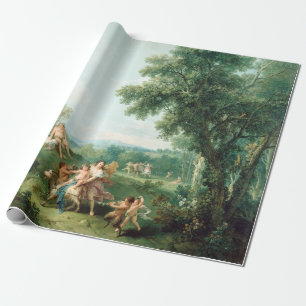 Papel De Presente Paisagem de Francesco Zuccarelli com a educação