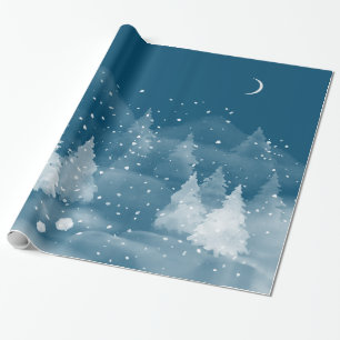 Papel De Presente Paisagem de Inverno Neve