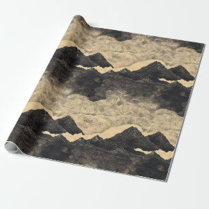 Papel De Presente Paisagem de Nuvens de Montanha Vintage (2)