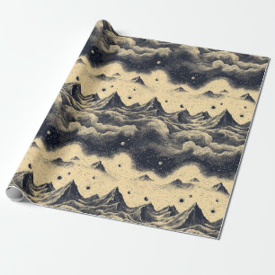 Papel De Presente Paisagem de Nuvens de Montanha Vintage (3)