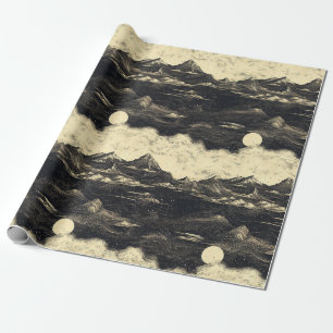 Papel De Presente Paisagem de Nuvens de Montanha Vintage (5)
