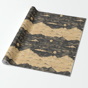 Papel De Presente Paisagem de Nuvens de Montanha Vintage (7)