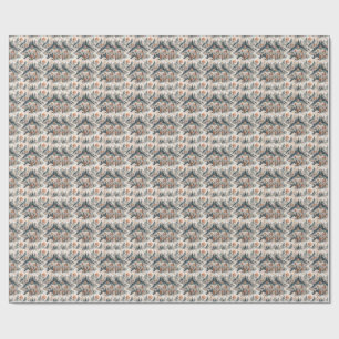 Papel De Presente Paisagem de Rio Montanhoso Arte de Padrão Abstrato