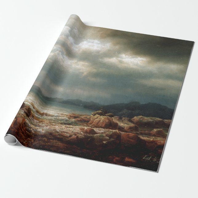 Papel De Presente Paisagem litoral do Lars Hertervig (Desenrolado)
