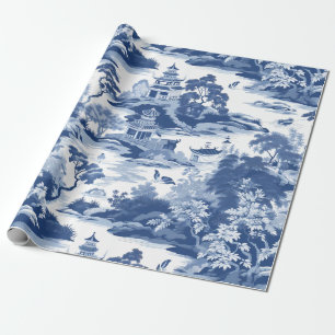 Papel De Presente Paisagem Oriental Chinoiserie