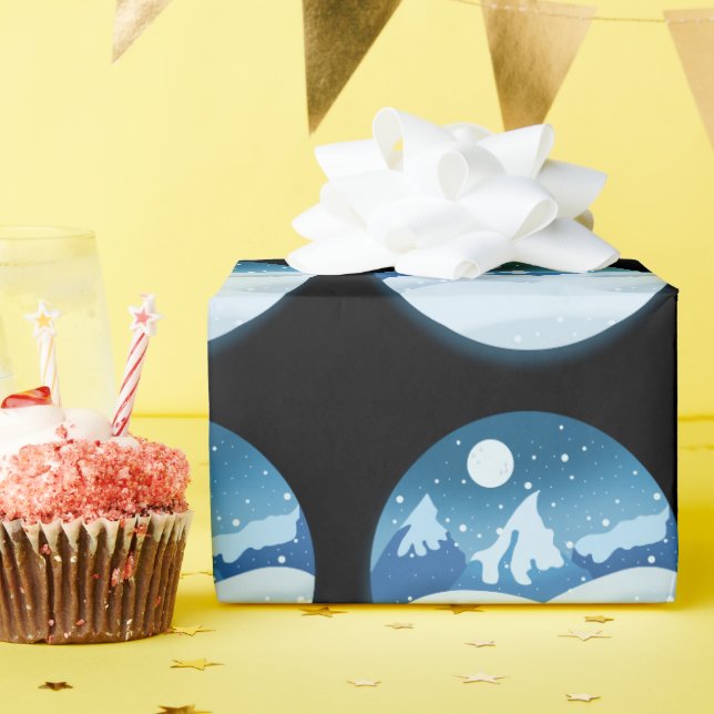 Papel De Presente Paisagem Pacífica Congelada (Festa de aniversário)