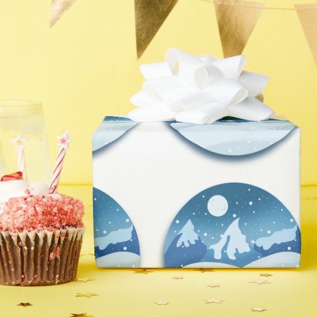 Papel De Presente Paisagem Pacífica Congelada (Festa de aniversário)