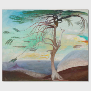 Papel De Presente Paisagem Paisagem de Árvore Cedar do solitário