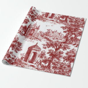Papel De Presente Paisagem Toile Vermelha Vintage (9)