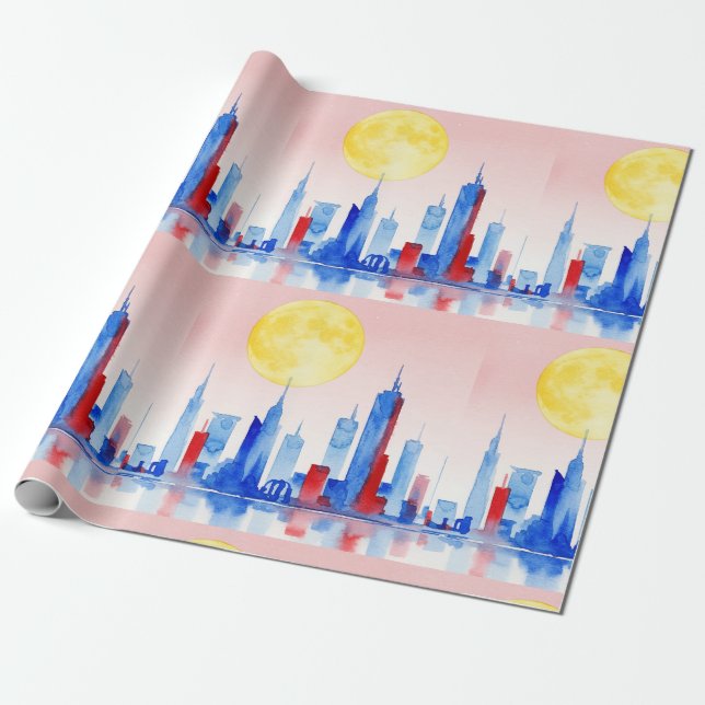 Papel De Presente Paisagem urbana moderna (Desenrolado)