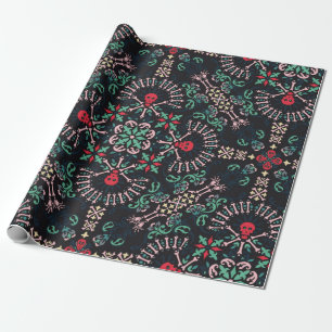 Papel De Presente paisley, crânios e ossos Bandana Impressão, fa