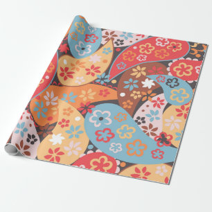 Papel De Presente Paisley, padrão sem costura, colorido dr mão vinta