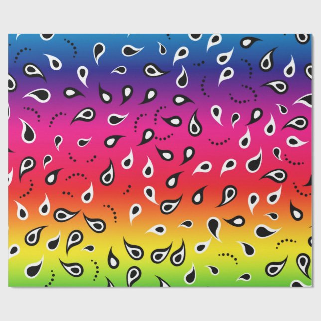Papel De Presente Paisley Rainbow (Aberto)