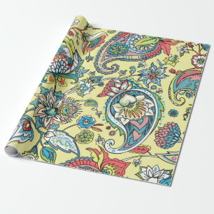 Papel De Presente Paisley seamless pattern based on the traditional
