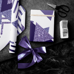 Papel De Presente Paixão Roxo legal   90s Abstrato Geométrico