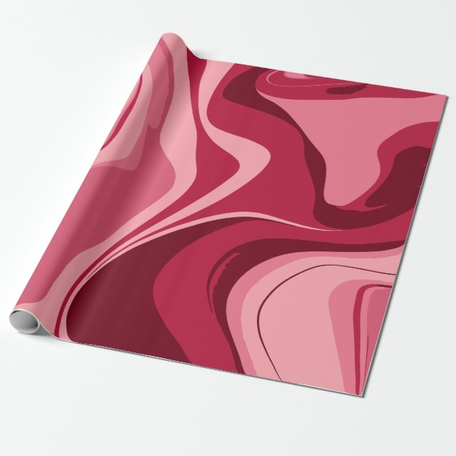 Papel De Presente Paixões Rosa Vibrantes de Paixão (Desenrolado)