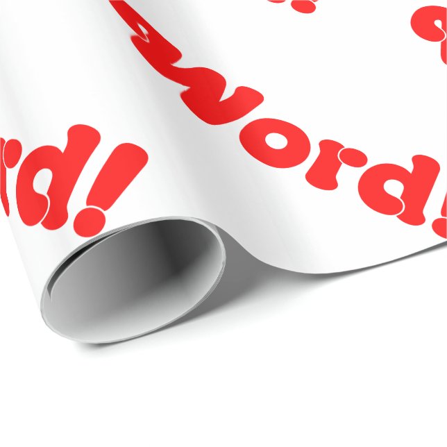 Papel De Presente Palavra! (Ponta do rolo)