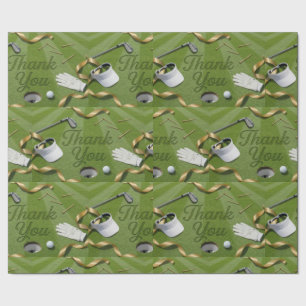 Papel De Presente Palavra Obrigado de golfe no green de putting