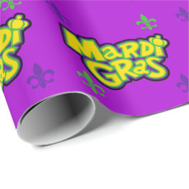 Papel De Presente Palavras de Mardi Gras