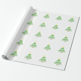 Papel De Presente Palavras de Natal Árvore de Natal