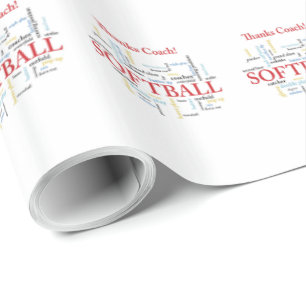 Papel De Presente Palavras De Treinador De Softball Do Grupo, Equipe