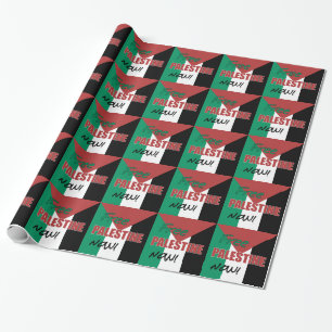 Papel De Presente Palestina Livre Agora Bandeira Palestina