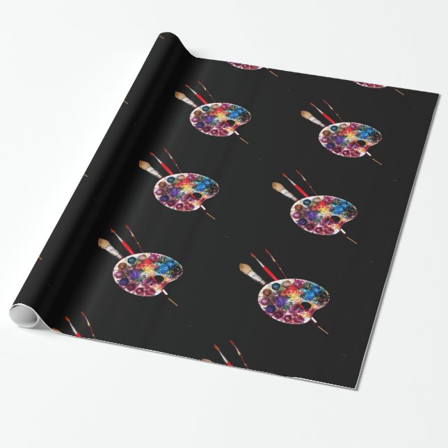 PAPEL DE PRESENTE PALETA DE COR DE ARTISTA (Desenrolado)
