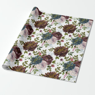 Papel De Presente Paleta de Cores da Moda Padrão Floral