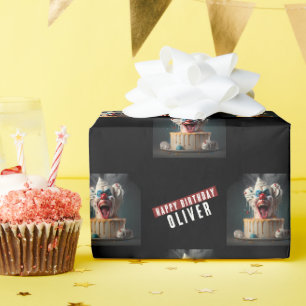 Papel De Presente Palhaço assustador temido Aniversário