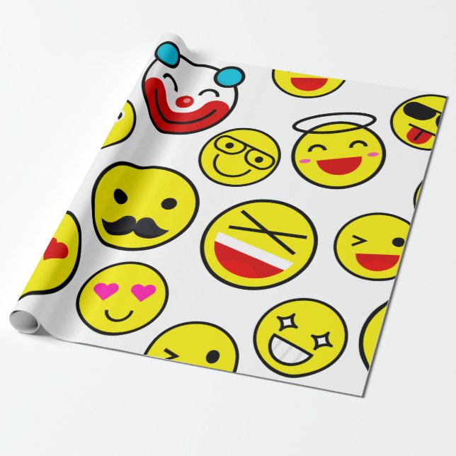 Papel De Presente palhaço engraçado emojis (Desenrolado)
