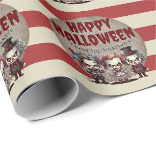 Papel De Presente Palhaços Assustadores Carnaval Sinistro de Hallowe