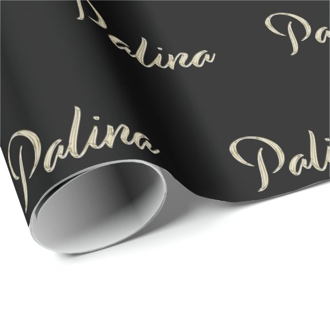 Papel De Presente Palina white gold Handwriting Geschenkpapier (Ponta do rolo)