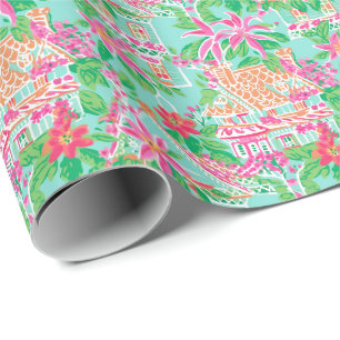 Papel De Presente Palm Beach Natal Watercolor Gingercake