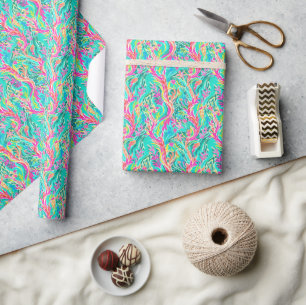 Papel De Presente Palm Beach Tropical Underwater Coral