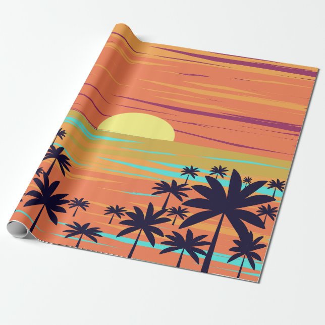 PAPEL DE PRESENTE PALM SUNSET (Desenrolado)