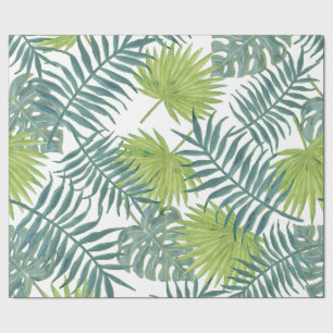 Papel De Presente Palm Tree Fronds Pintando Havaiano