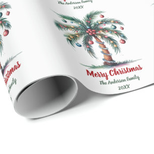 Papel De Presente Palmeira de Natal Personalizada