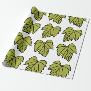 Papel De Presente Pampas da Vinha Folhas Verdes Vinhas