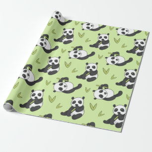 Papel De Presente Panda Bamboo Bonita Panda Patterno Dão-Presente Bo