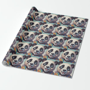 Papel De Presente Panda Cartoon Drawing Art