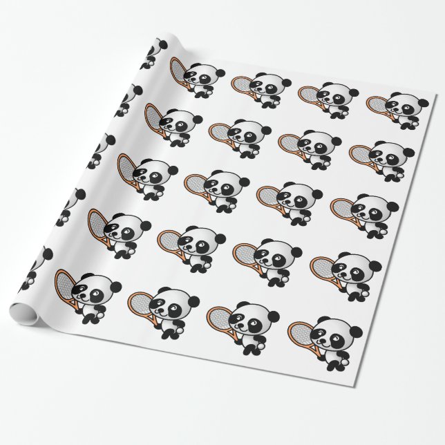 Papel De Presente Panda do tênis (Desenrolado)