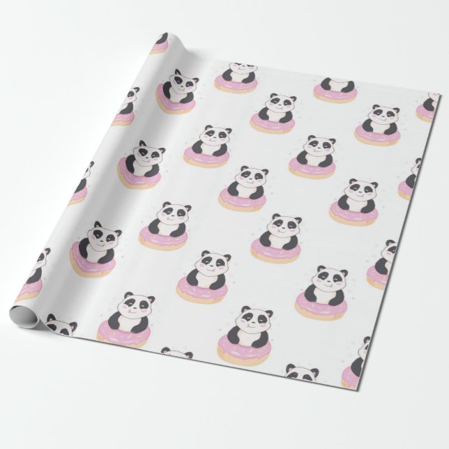 Papel De Presente Panda Doce Padrão (Desenrolado)