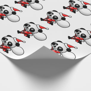 Papel De Presente Panda Papai Noel