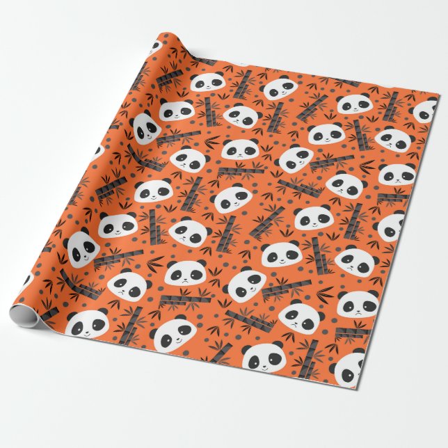 Papel De Presente Panda Pattern (Desenrolado)