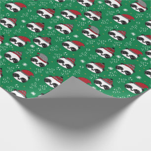 Papel De Presente Panda Vermelha de inverno e Natal lindo