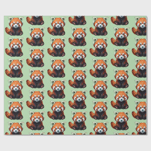 Papel De Presente Panda-vermelho