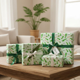 Papel De Presente Pandan Leaf Pattern Wrapping Paper